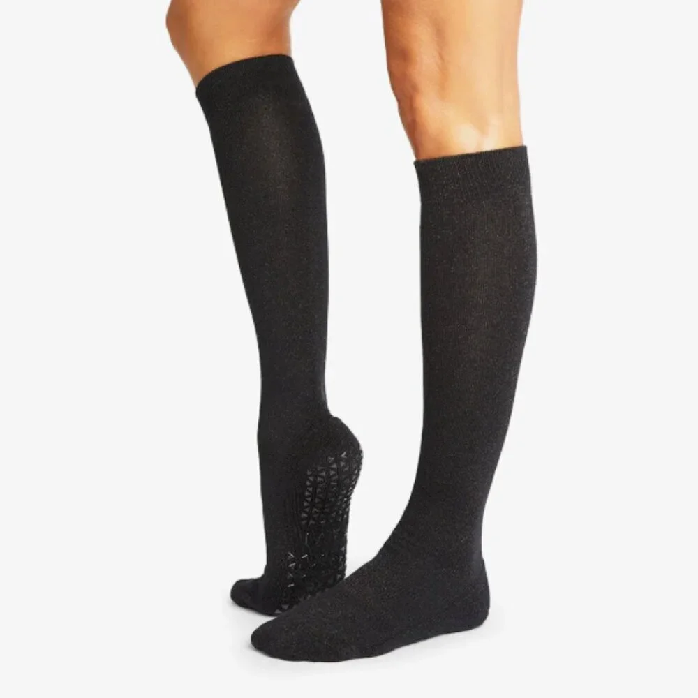 Tavi Jane Grip Socks Medium Embers Black NWT Knee High Length Pilates Studio